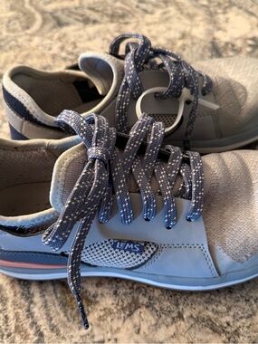 Lems Women’s Beige Suede and Navy Lace-Up Sneakers